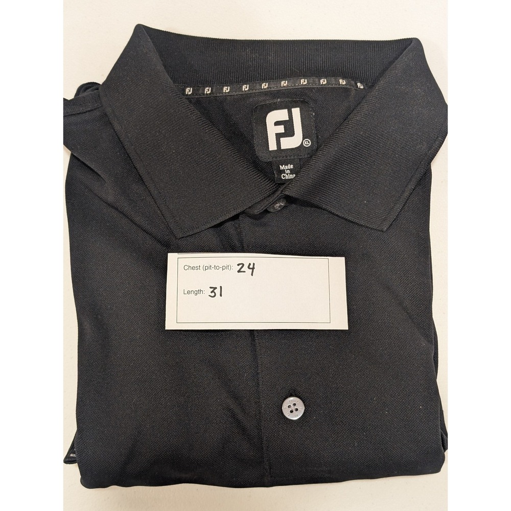 FootJoy Golf Polo Shirt Mens XL‎ Fox Creek Logo Black Performance Athletic - Picture 7 of 7